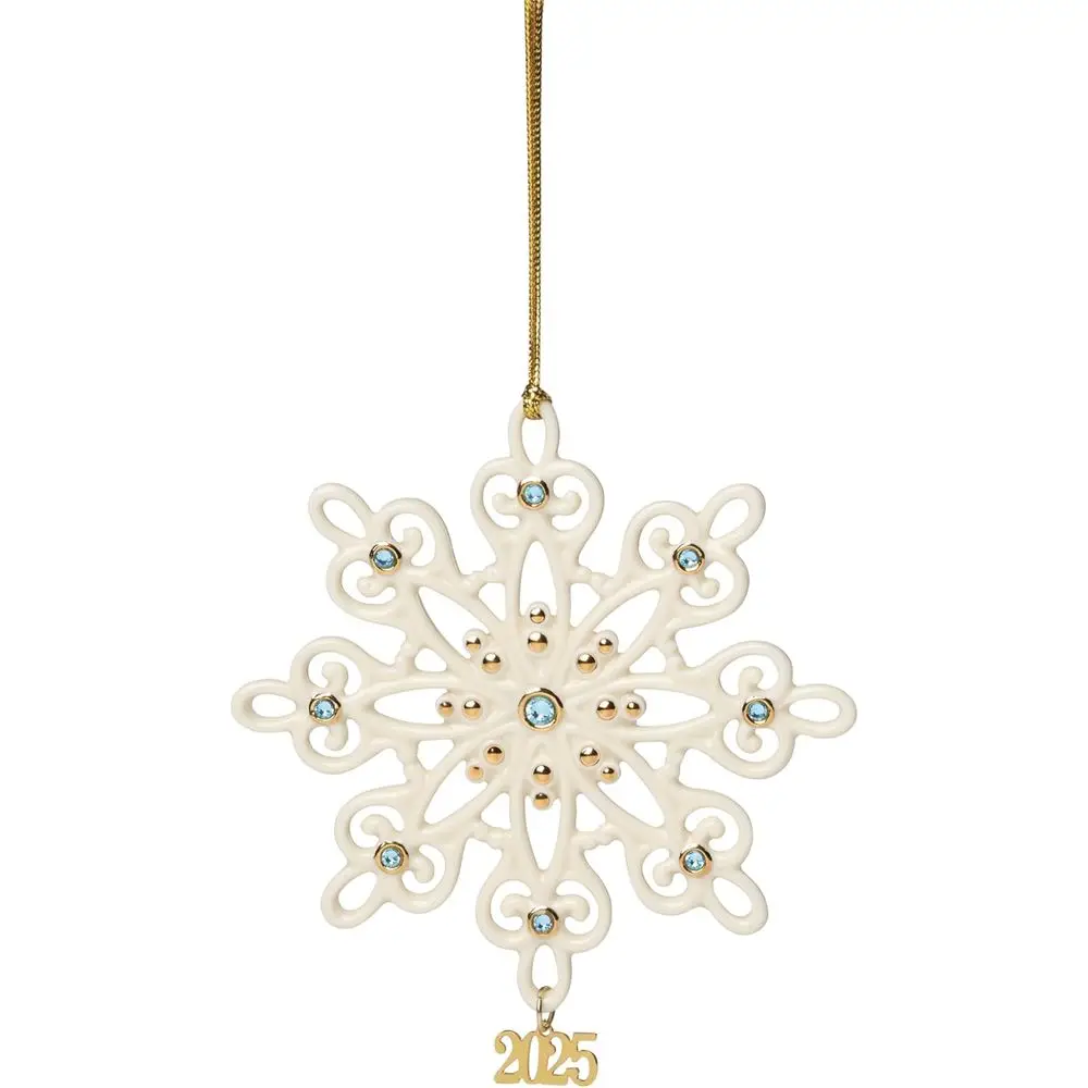 

Орнамент Lenox, орнамент с драгоценным озером 2025 года, фарфор с золотыми акцентами и синими драгоценными камнями, украшения из дерева Chrisas, Chrisas Dec