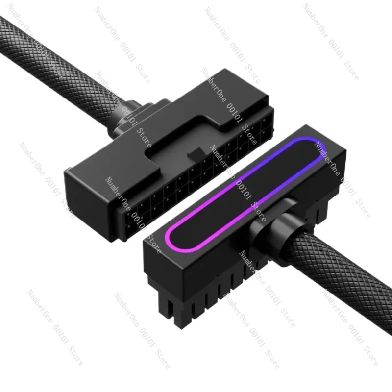 

Кабель-удлинитель для материнской платы ATX 24-PIN, синхронизированный с ARGB, сверхмягкий плетеный силовой кабель