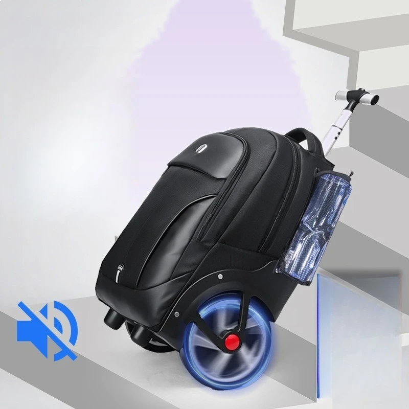 

Aowang Business Laptop Backpack Waterproof Student Bookbag Polyester Large Wheel Stair Climbing Trolley Bag Lightweight