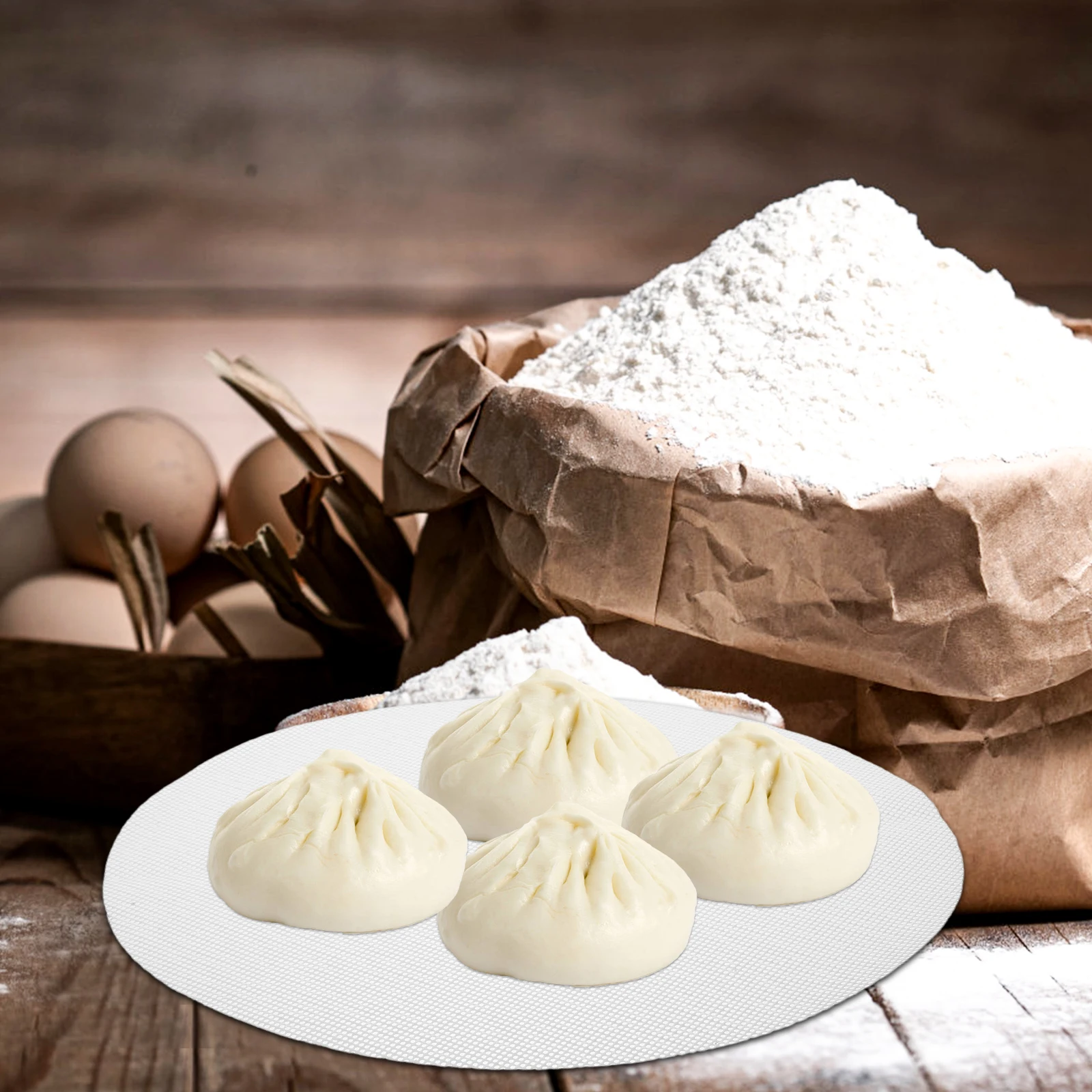 

12 Pcs Steamer Mat Dumplings Cotton Cooking Bakeware Liner Baking Silicone Silica Gel Bun Air Fryer Pad Baby Food Grade