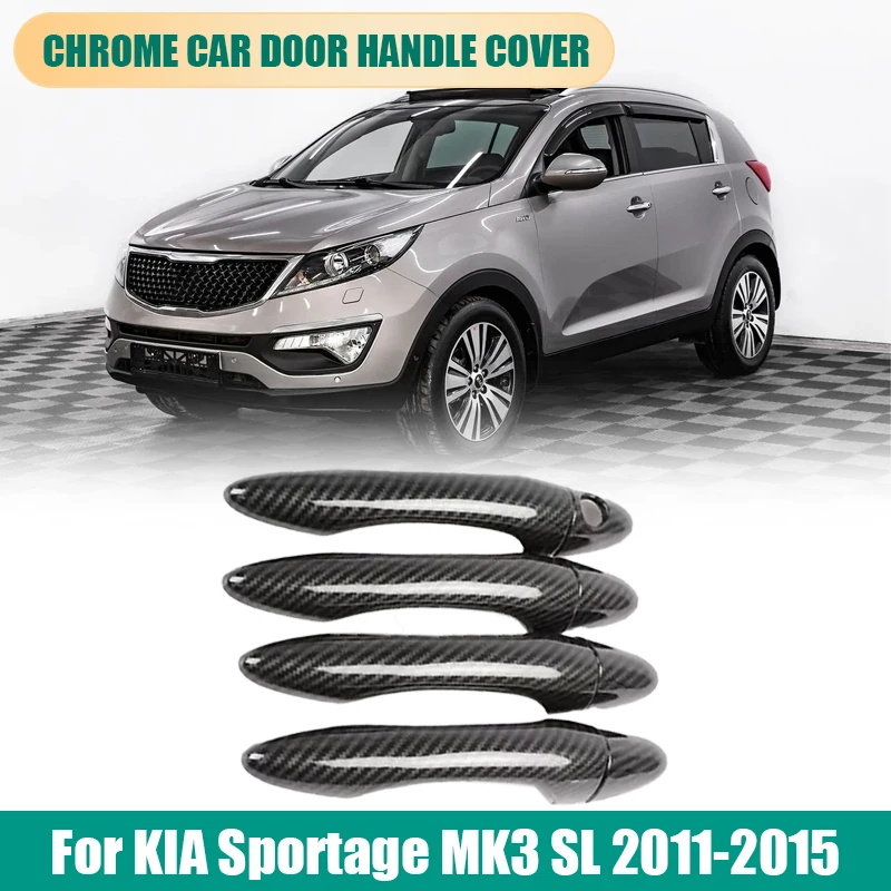 

Новая хромированная наклейка на дверную ручку автомобиля из углеродного волокна для KIA Sportage MK3 SL 2011 2012 2013 2014 2015, аксессуары для стайлинга