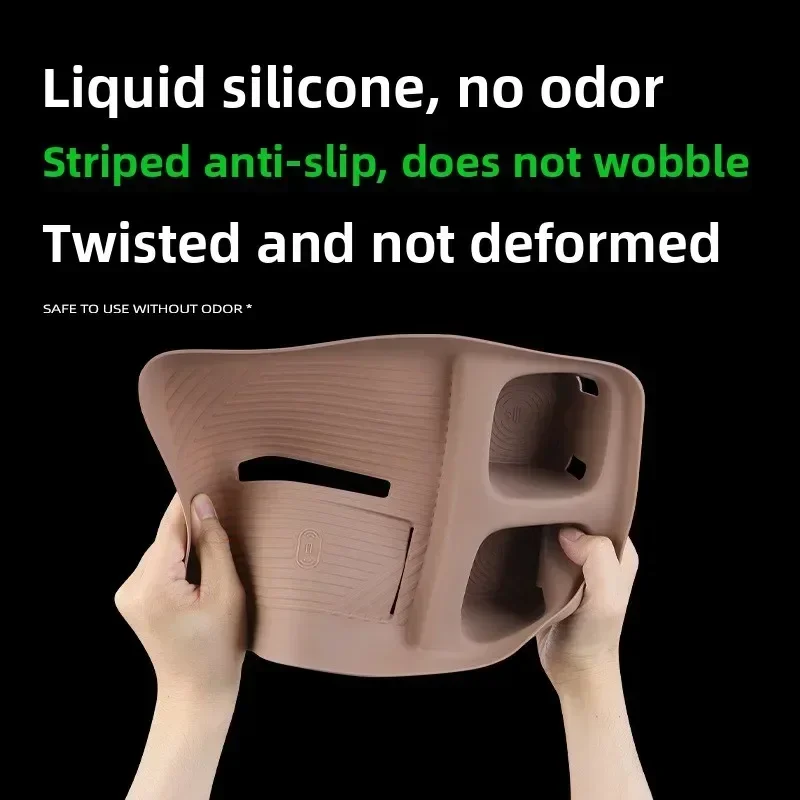 novo-tapete-de-console-central-de-silicone-com-carregamento-sem-fio-para-leapmotor-c10-c16-2025-2027-protetor-de-porta-copos-almofada-antiderrapante-e-antirriscos