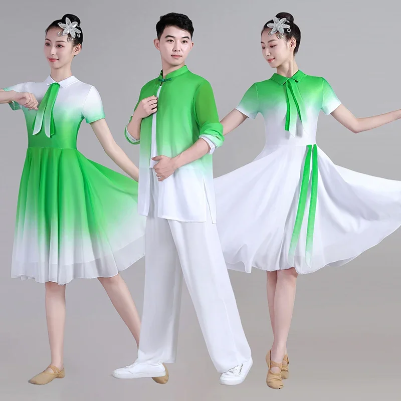 

Short sleeve Classical Folk Dance Fairy Clothing Water Sleeves Dance Costumes Adults Ancient National Hanfu Yangko Performance