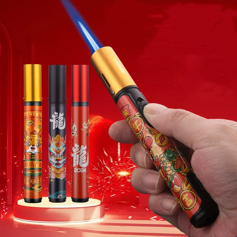 HONEST Windproof Pen Welding Gun Lighter Portable Butane Jet Flame Inflatable Lighter Cigar Kitchen BBQ Outdoor Small Tools