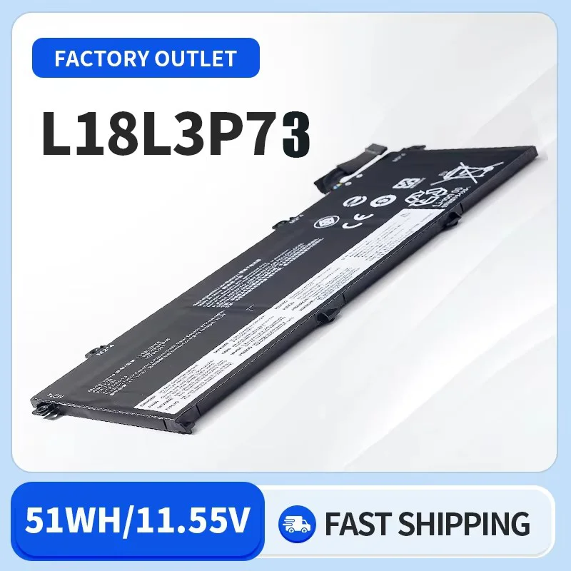 Somi-Batterie L18M3P73 L18L3P73 L18C3P72 L18M3P72 11.52V Laquée Wh, Pour Ordinateur Portable Lenovo ThinkPad T490 T495 P43s 02DLHouseSB10T83122 5B10W1