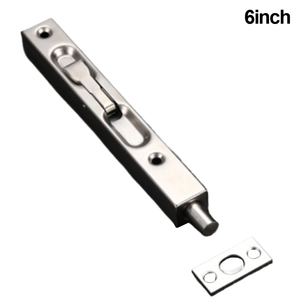 

6-дюймовый дверной болт, дверной болт из нержавеющей стали для добавления безопасности, пыленепроницаемый, долговечный, для домашней безопасности
