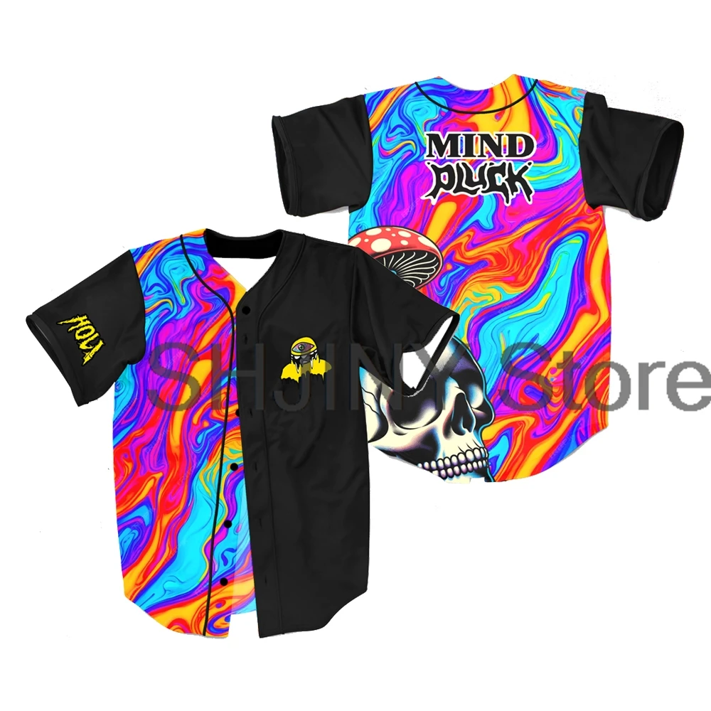 

Subtronics X HOL! Mind Pluck Rave Baseball Jersey EDM Festivals Merch Short Sleeve Streetwear Tee Women Men Fashion Clothes