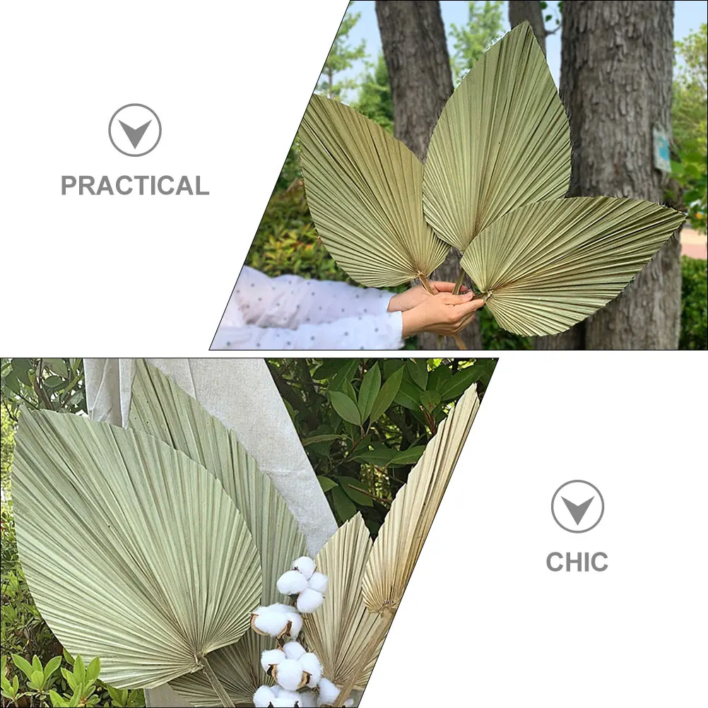 

4pcs Dried Palm Leaves Wall Hanging Decor For Wedding Party Supplies Art Wall Decor Tropical Leaves Dried Leaf Stems Fan