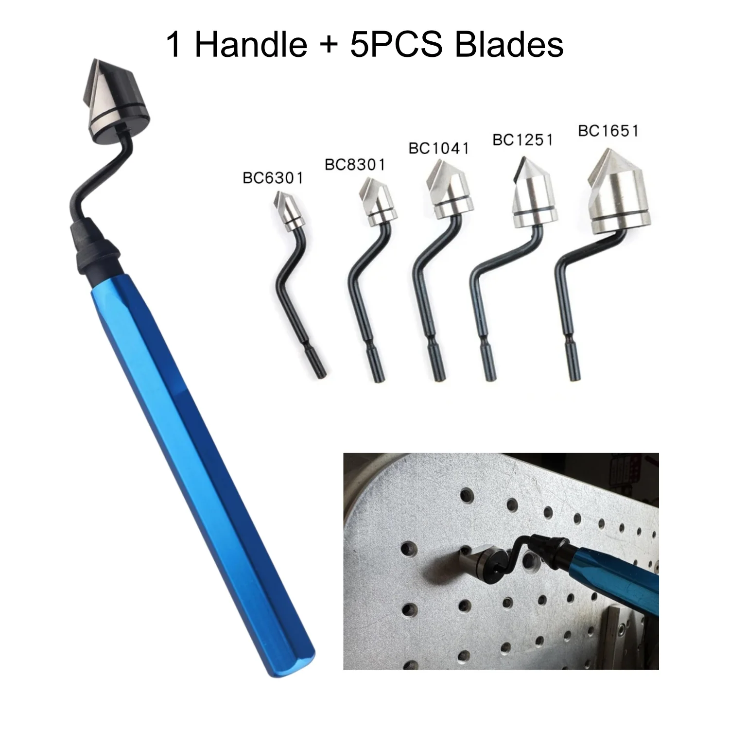 Countersink Reamer Tool Set Including BC1041 BC1251 BC1651 BC6301 BC8301 Premium Chamfer Tool for Wood Plastic Alu Copper Steel