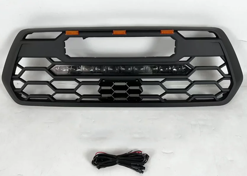 Car Grill With Led Light Bar And Tss Sensor Cover Front Grille For Tacoma 2016 - 2020