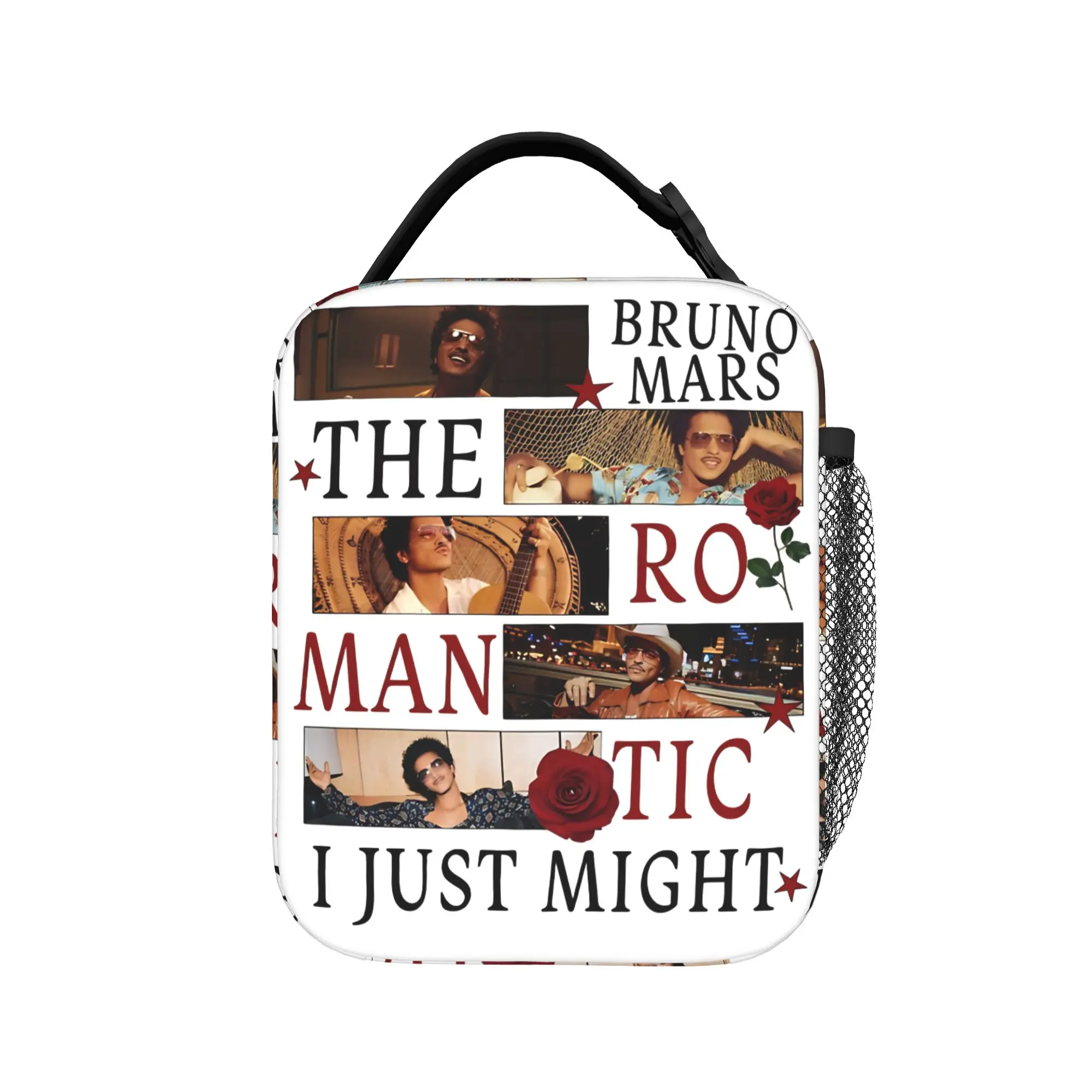 

Brunos Mars Lunch Bag The Romantic Tour Portable Zipper Lunch Box Women Outdoor Picnic Cooler Bag Aesthetic Oxford Tote Food Bag