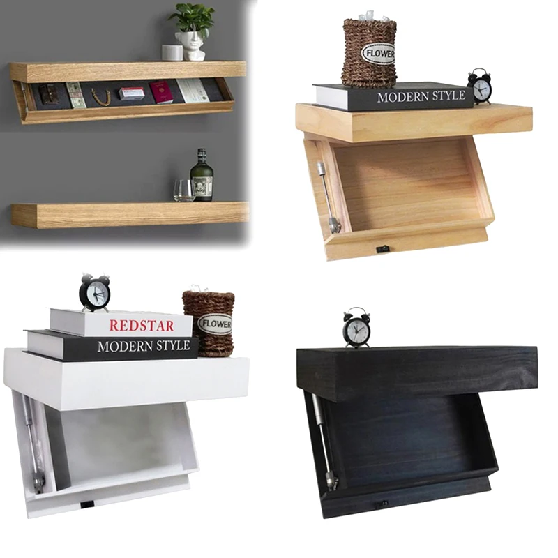 رف جدار رفرف سحري مع حجرة سرية مخفية رف عائم مخفي رف تخزين مثبت على الحائط #2