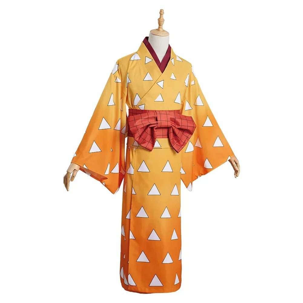 Anime Cloth Agatsuma Zenitsu Cosplay Costume Kimono Dress Outfits Halloween Carnival Suit - Image 5