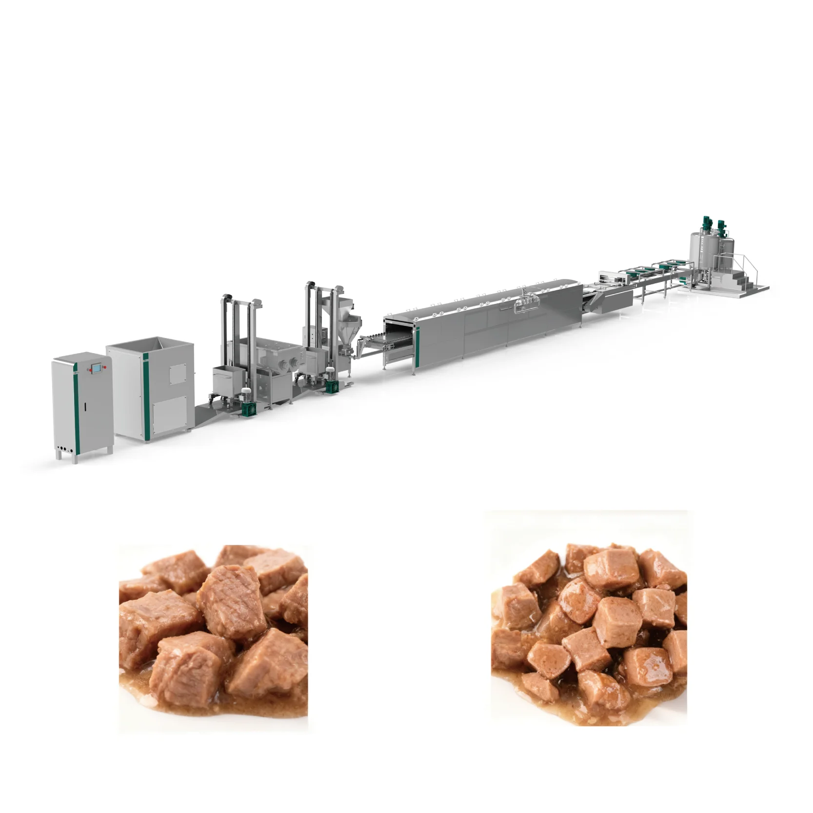 La linea di produzione di alimenti per animali domestici con metodo bagnato completamente automatico include miscelatore estrusore per la produzione di pellet per la lavorazione dell'alimentazione dei pesci di cani e gatti