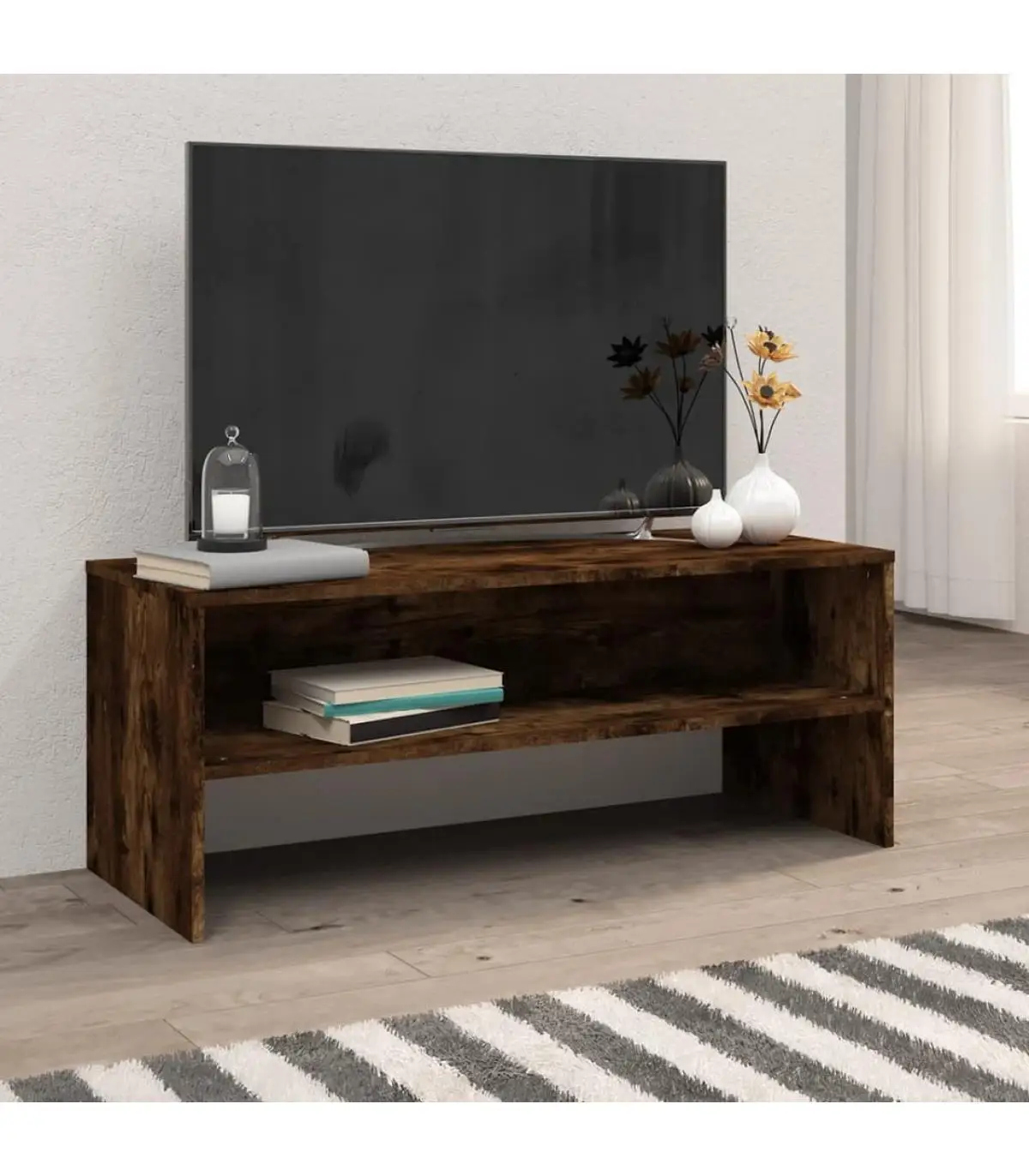 TV furniture TV furniture plywood oak smoked 100x40x40 cm