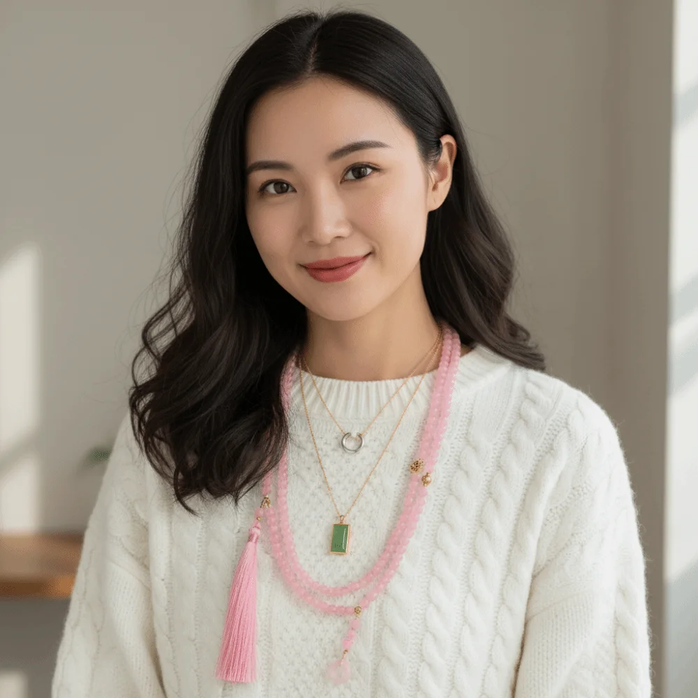 108 الخرز قلادة طويلة مطرز التقليدية القديمة نمط هامش النمط الصيني قلادة Crossbody سلسلة قلادة النساء الفتيات