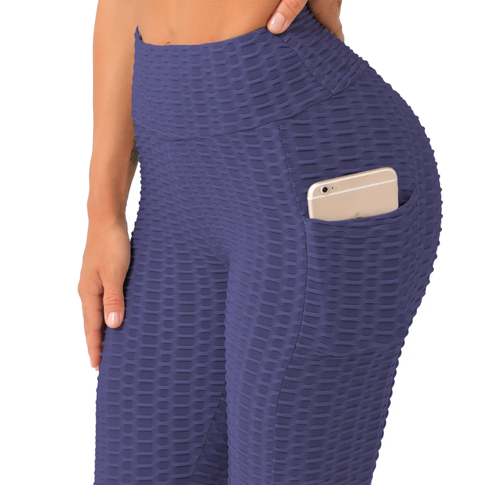 

Sexy Ruched Butt Lift Leggings with Pockets - Anti-Cellulite Yoga Pants Fitness Gym Sportswear