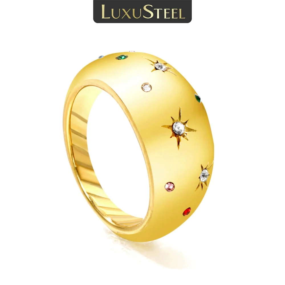 Luxu steel New Fashion Style Edelstahl wasserdicht exquisite einfache Dekoration Ring Frauen Party Geschenk für Frauen geeignet