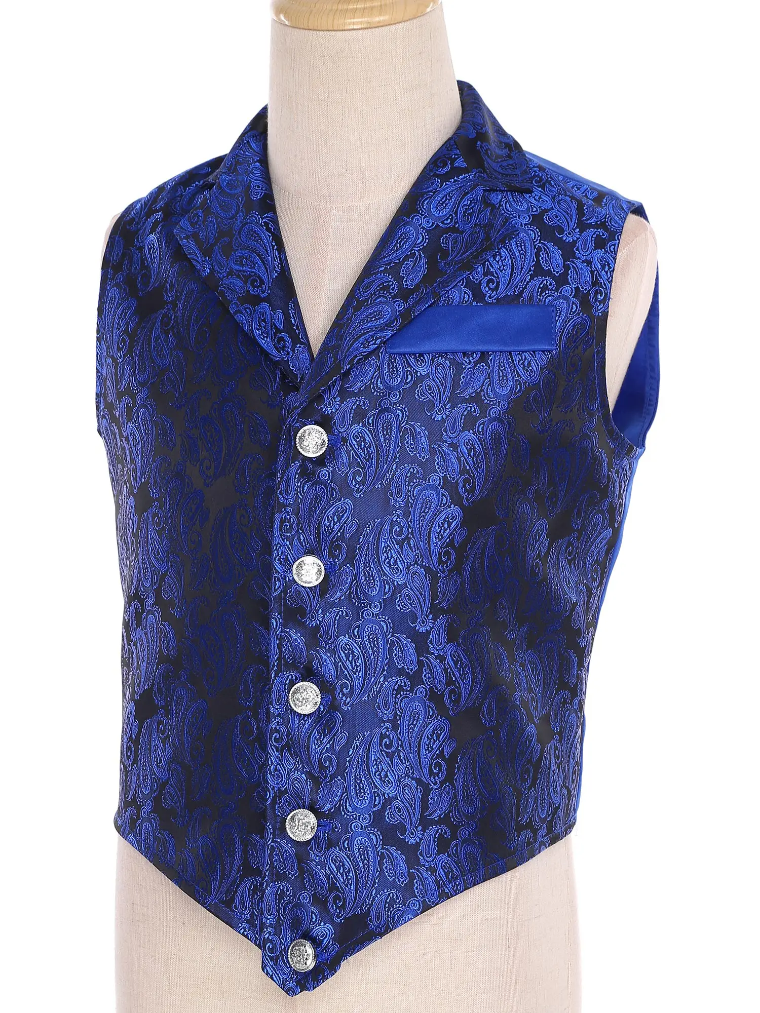 الأولاد بيزلي سترة دعوى الاطفال السادة فستان رسمي الجاكار زر أسفل صدرية لحفل الزفاف ملابس خارجية #3