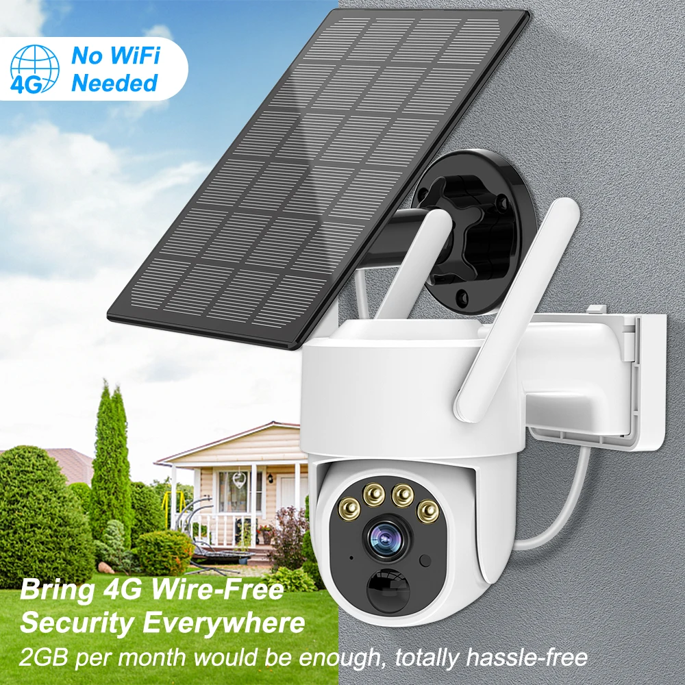 4G sim 5X zoom protección de seguridad paneles de 3W cámara alimentada por batería Solar, cámara de seguridad 3MP cámara de vigilancia 4G cctv