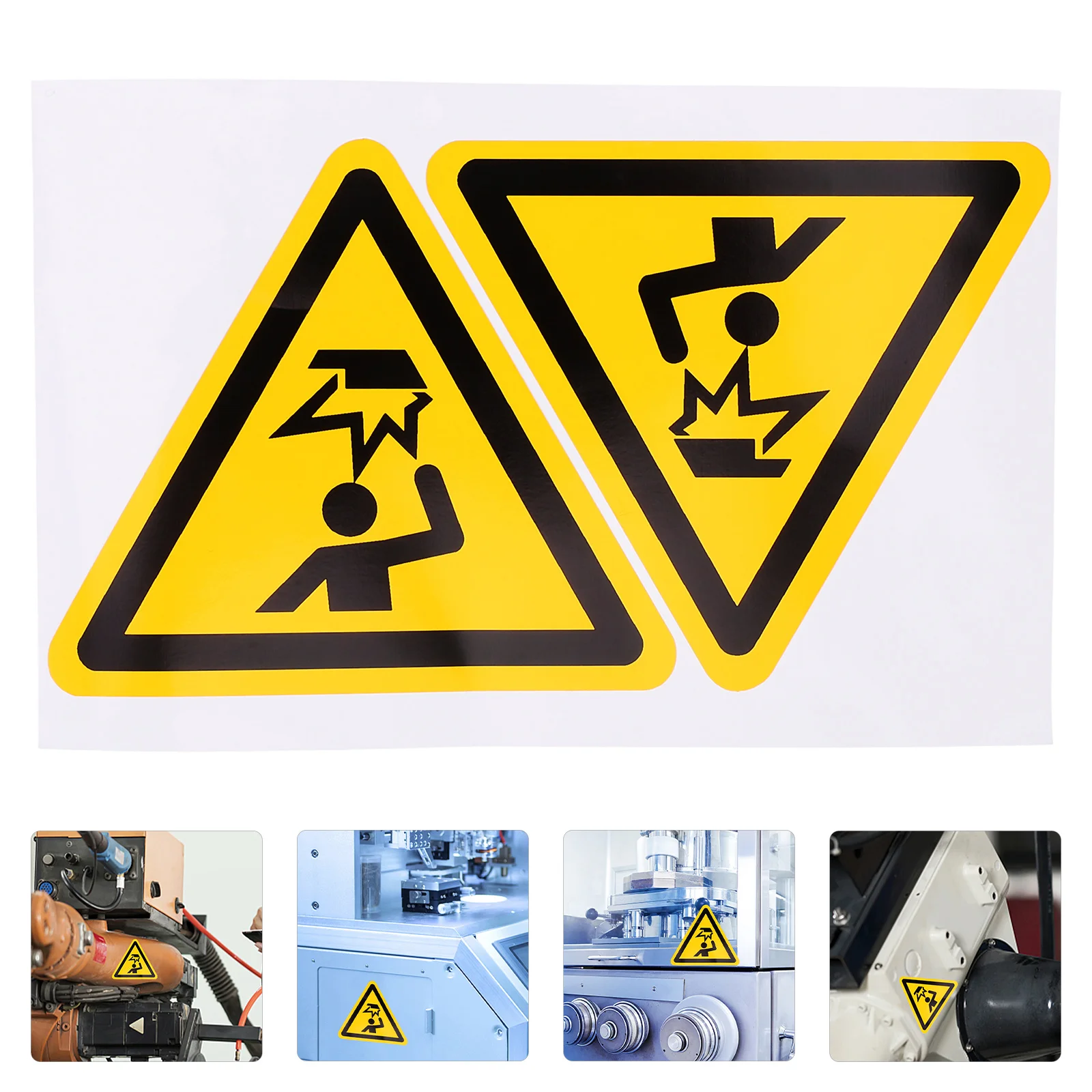 

2Pcs Watch Your Head Warning Signs Adhesive PVC Safety Stickers for Machinery Factory Workshop Collision Caution Decals
