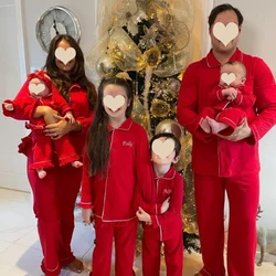 Natale in cotone Carnevale Madre Bambini Volant Ragazzi e ragazze Vestiti per bambini Pigiami Set Set di pigiami coordinati per la famiglia di fratelli