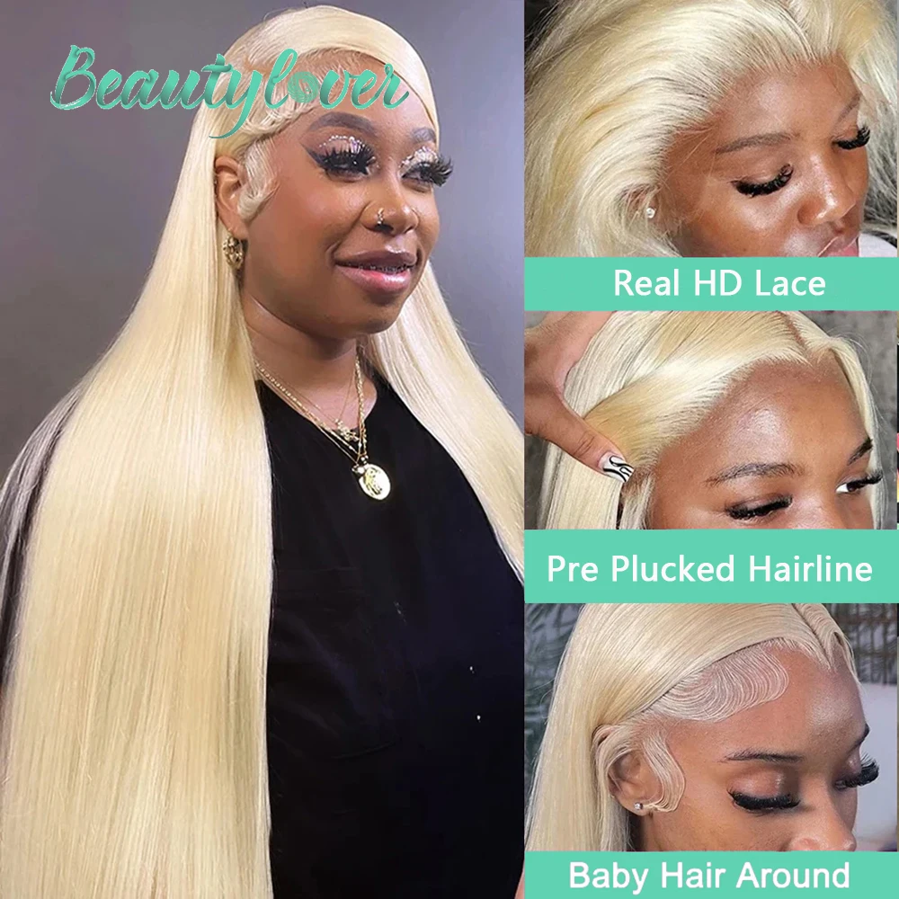 Real HD Lace Blonde 613 13x4 Human Hair Lace Frontal 13x6 HD Lace Frontal 4x4 5x5 HD Lace Closure Baby Hair Brazilian Remy Hair