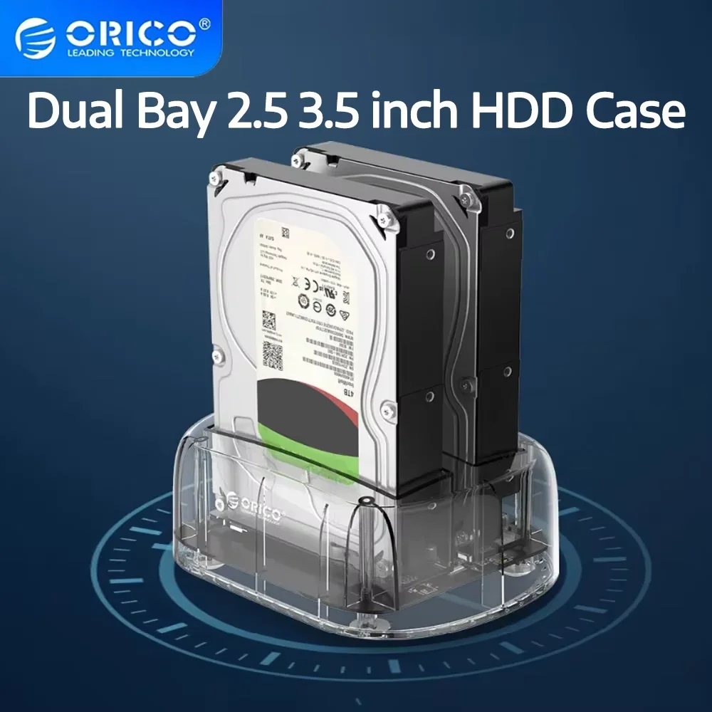

ORICO Dual Bay 2.5/3.5 Inch HDD Docking Station SATA to USB 3.0 Adapter For 2.5" 3.5" HDD SSD External Hard Disk Drive Enclosure