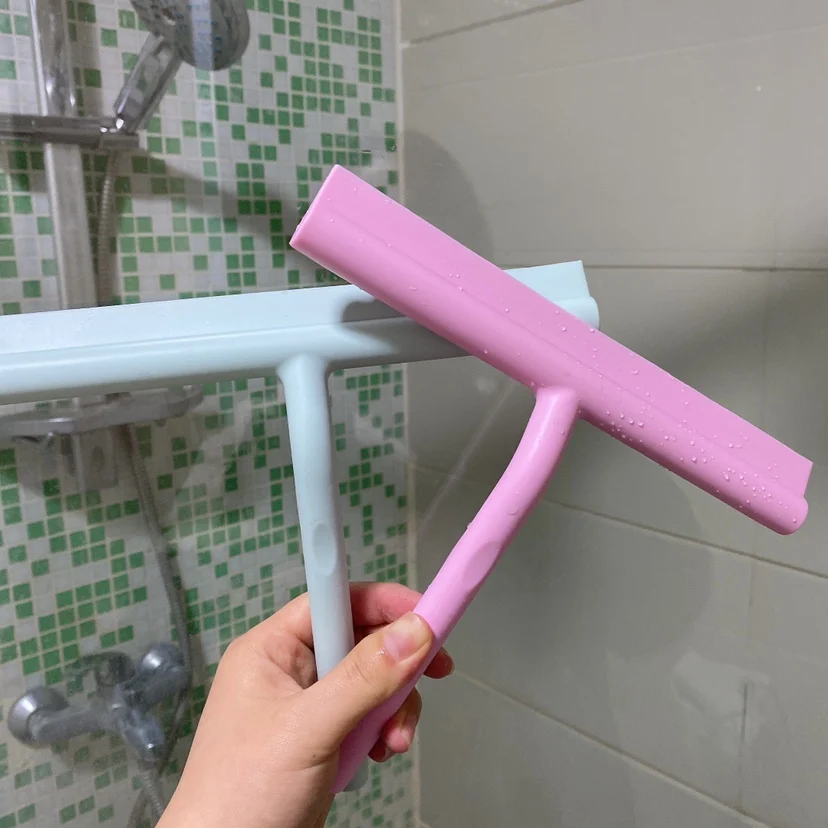 Window Shower Squeegee Glass Wiper Bathroom Mirror Scraper Window Cleaning For Shower Kitchen Floor Glass Silicone Scraper