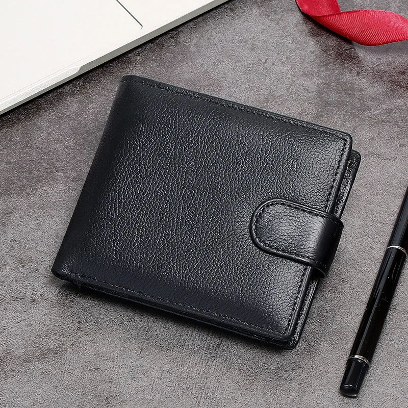 Genuine Leather Mens Wallet with Coin Purse Short Wallet Card Holder Large Capacity Men's Wallet Coin Purse