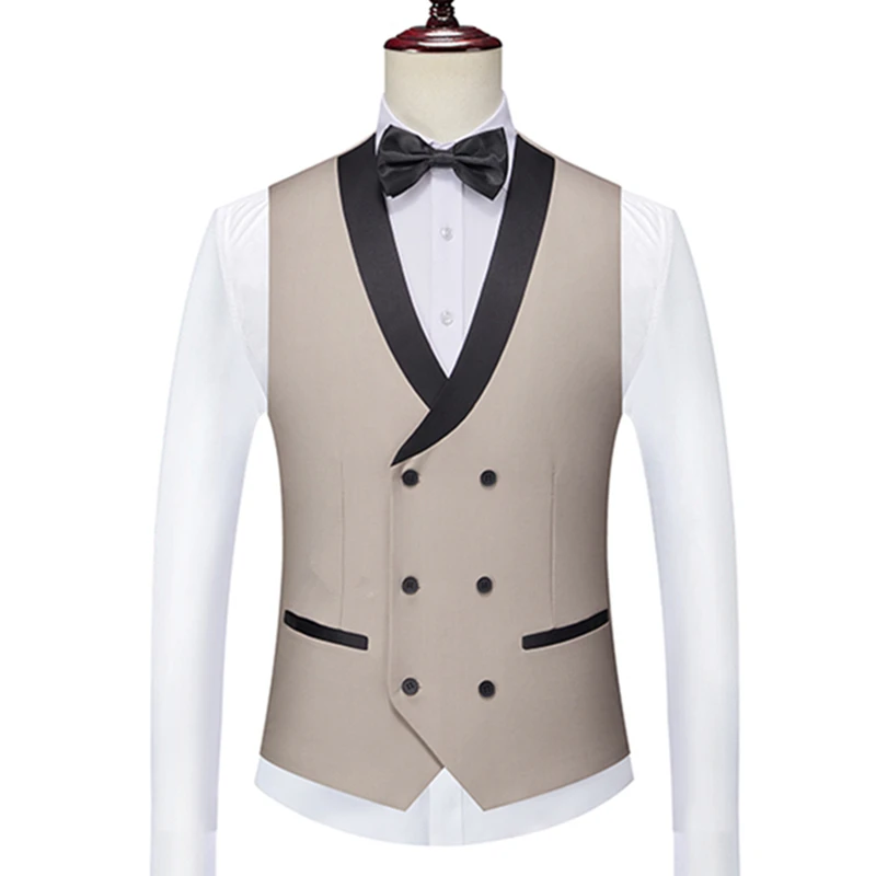 3 Pieces Set Blazers Jacket Vest Pants / Fashion Men Casual High Quality Business Slim Groom Wedding Formal Suit Coat Trousers