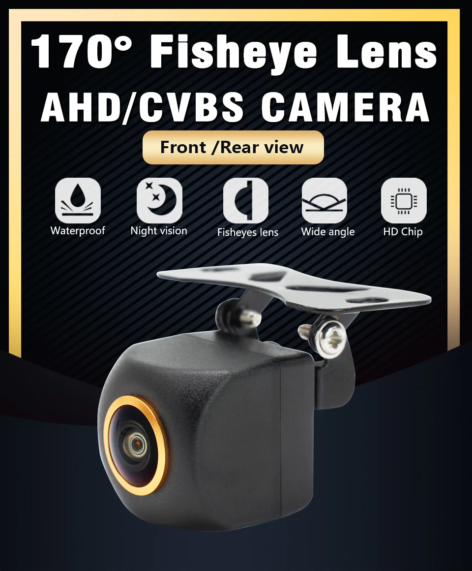 AHD 1080P Fisheye CCD CVBS Wasserdicht 170° ° Weitwinkel-Rückfahrkamera mit HD-Nachtsicht für Einparkhilfe im Auto – Detail 1