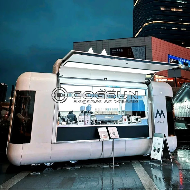 

BBQ and Ice Cream Food Truck Trailer Mobile Food Kiosk Fully Equipped with a Built In Coffee Kiosk and Serving Counter