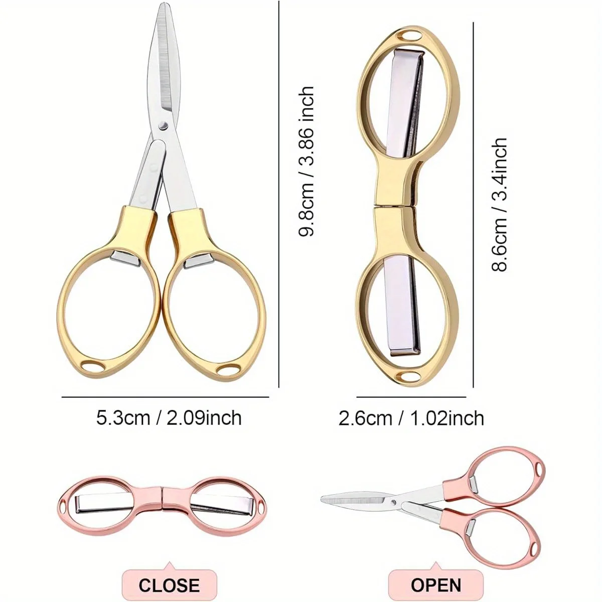 6 قطع مقص صغير قابل للطي جيب سفر محمول من الفولاذ المقاوم للصدأ قاطع حاد للممرضة