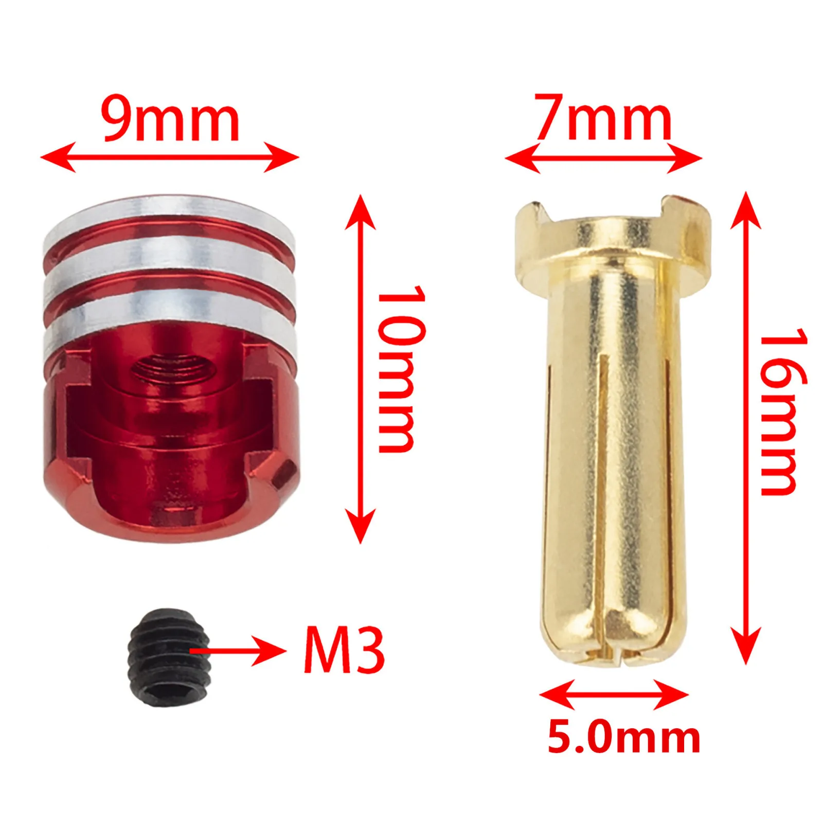 4 sztuk/zestaw wtyki i uchwyty na baterie 5.0mm 4.0mm 3.5mm do 1/10 samochodów terenowych RC akcesoria samochodowe cześć zapasowa nowe