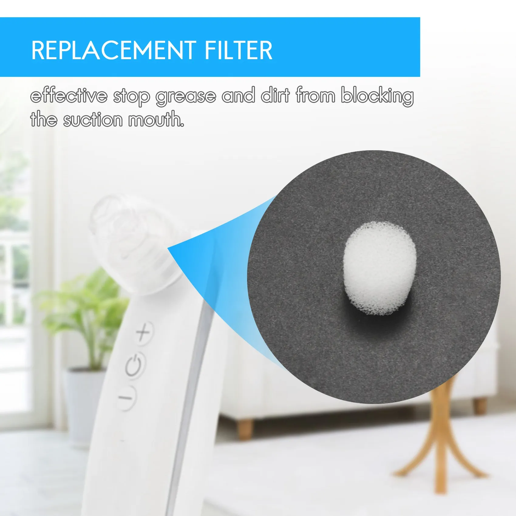 ฟองน้ำกรองเปลี่ยนขนาด 300 ชิ้น ใช้งานง่าย สำหรับเครื่องดูดสิวเสี้ยนและทำความสะอาดรูขุมขน