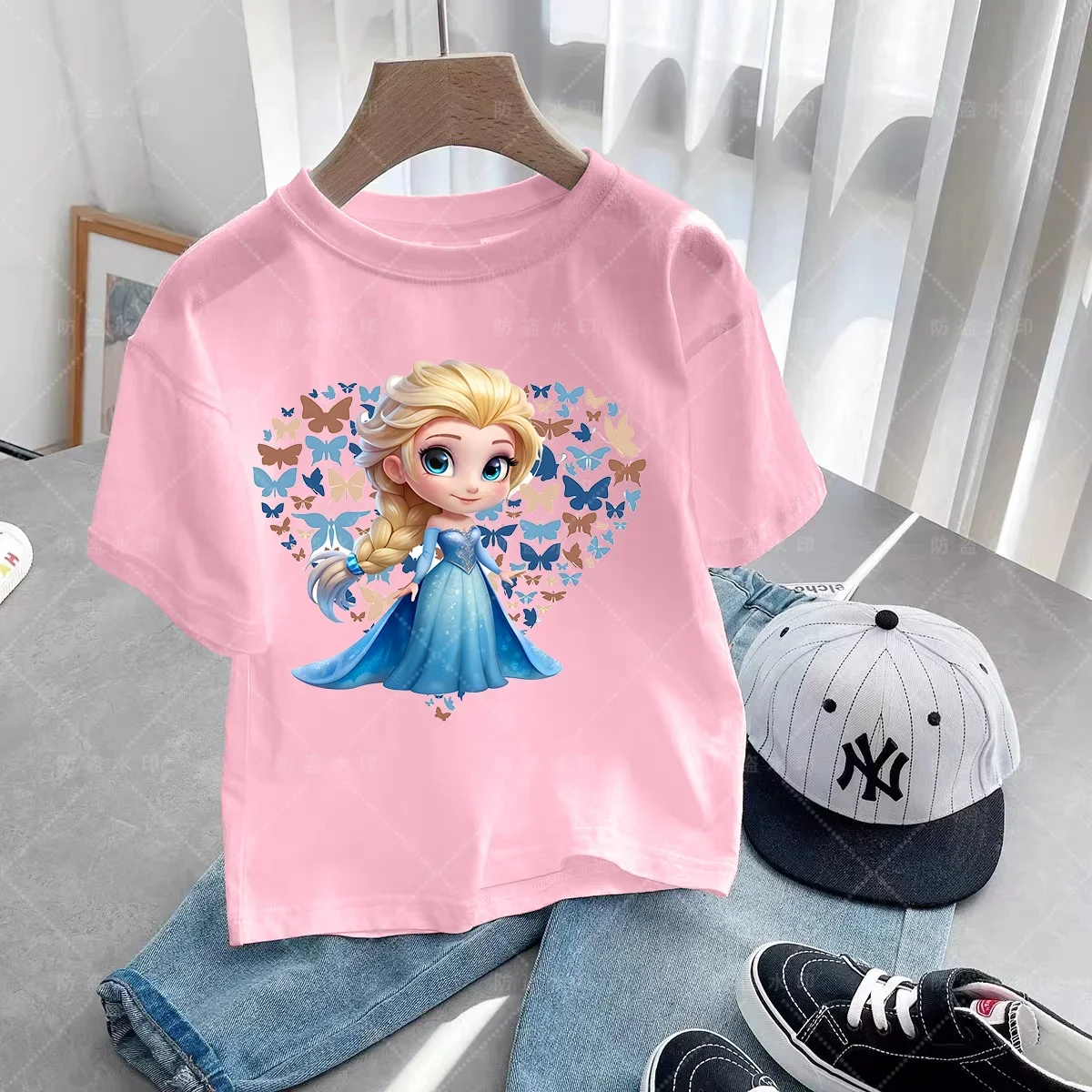 2024 Fashion Little Mermaid Ariel Princess Children\'s Clothing Multi-colored T-shirts Casual Summer baby girls Cute T-shirts