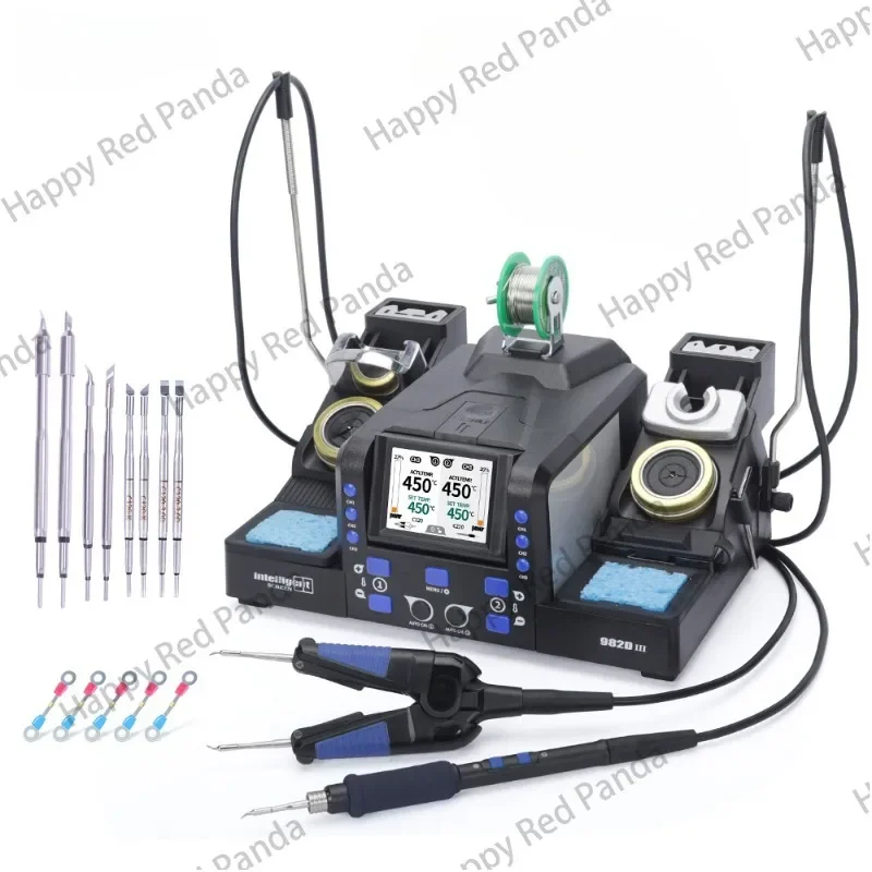 

982D-III Precision Soldering Iron Station With Tweezers For Microscope Soldering Electronics, Quick Heat, Temp. Calibration