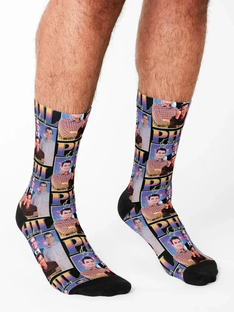 Phil-Dunphy-Homage, Socks Novelties tennis new year floral Socks For Man Women's