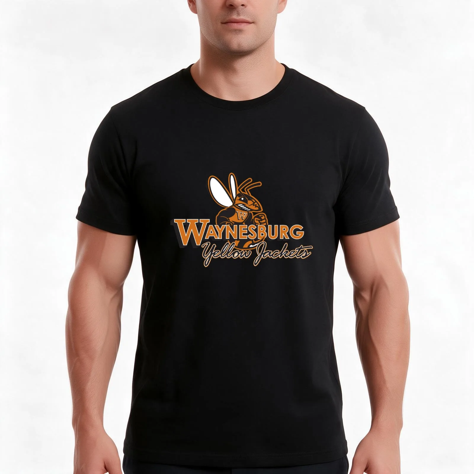 Waynesburg Yellowjackets T-Shirt, Summer Casual Cotton Tee, Oversized Streetwear Tops, Vintage Graphic Print, Unisex Men Women