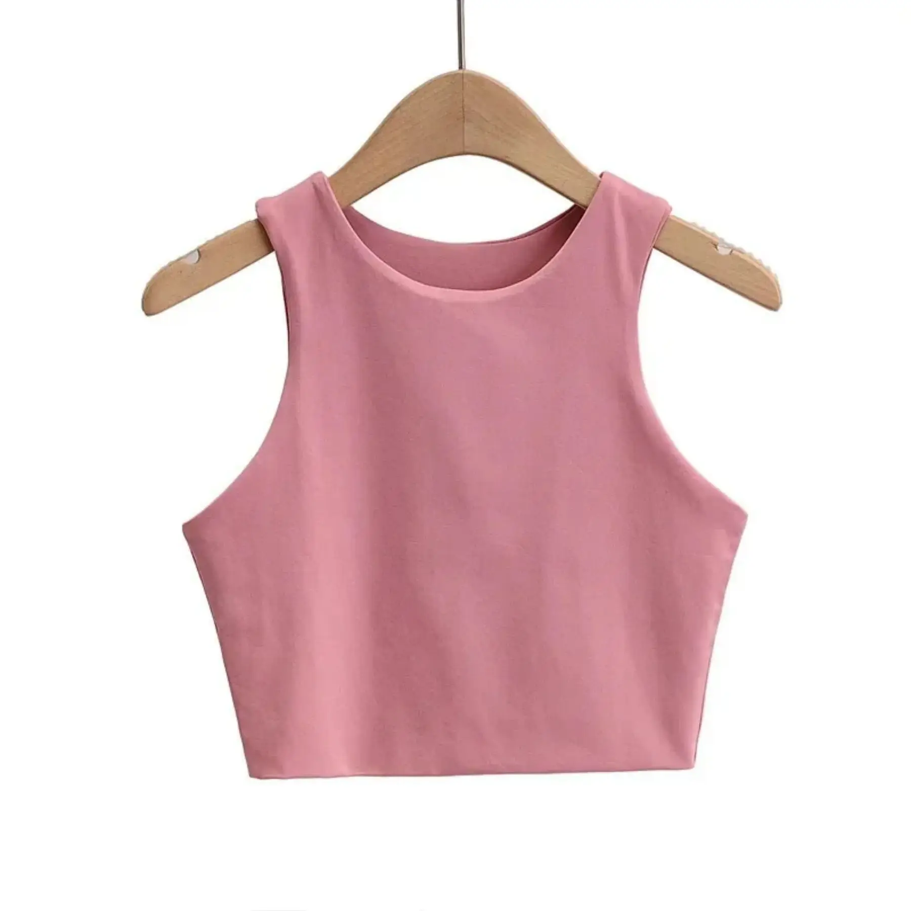 2024 Summer Spring Fashion Women Sexy Slim Tops O-neck Sleeveless Double Nylon Ladies Good Quality Tank Tops 4 Colors