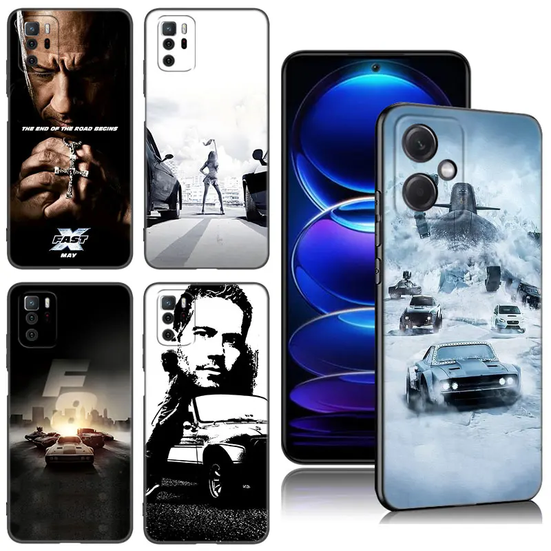 Fast And Furious Black Silicone Phone Case For Xiaomi Redmi Note 10 11 11S 12 13 Pro 4G Plus 10S 12S 11T 5G