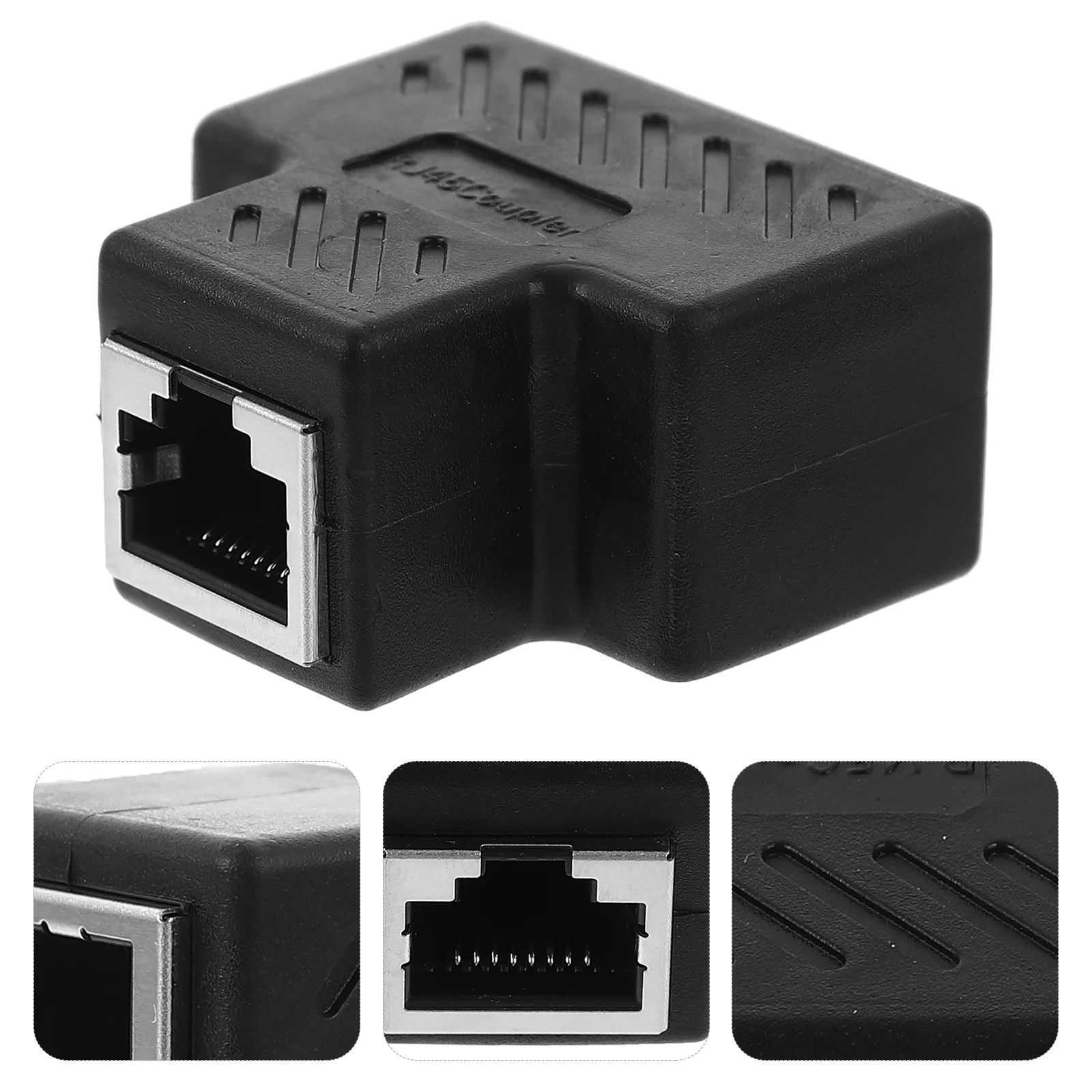 

Plug Network Tee -to-two Adapter Connector Splitter Internet 1 2 Dispenser Ethernet High Black