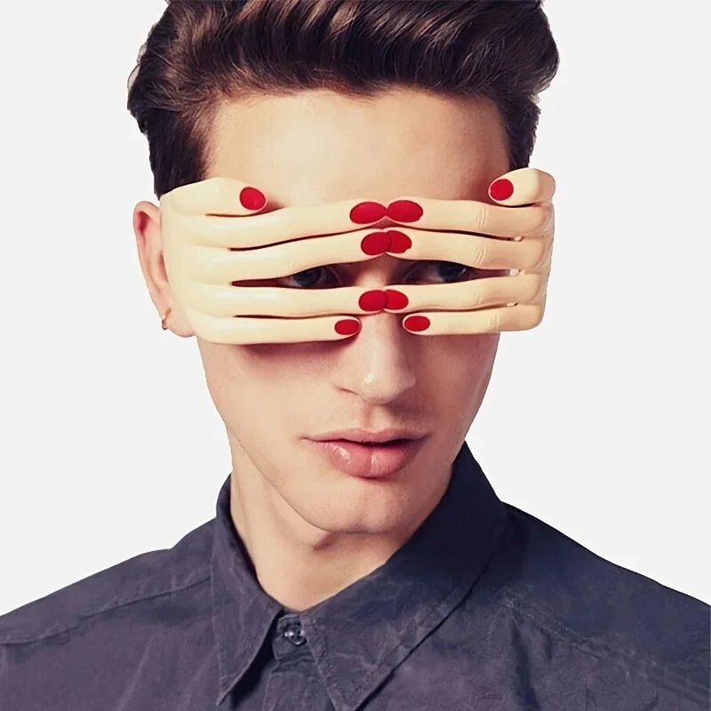 

Blindfolded Sunglasses Masquerade Prank Tricky Photo Props Finger Glasses, Party Props, Funny Glasses