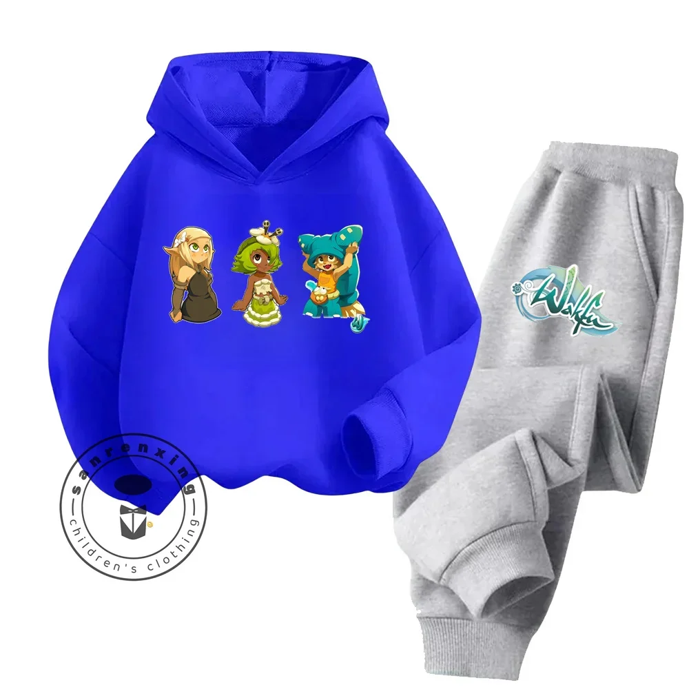 Wakfu Cartoon Antibacterial High Quality Long Sleeve Hoodie Set Safe and Healthy Choice Suitable for Children Spring Fall Wear