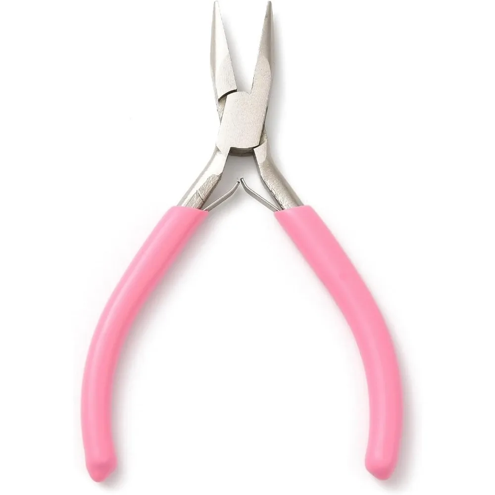 

Steel Jewelry Pliers Needle Nose Chain Nose Pink Plier with Plast 4.61 inch long Precision Tools for Beading Jewelry Making