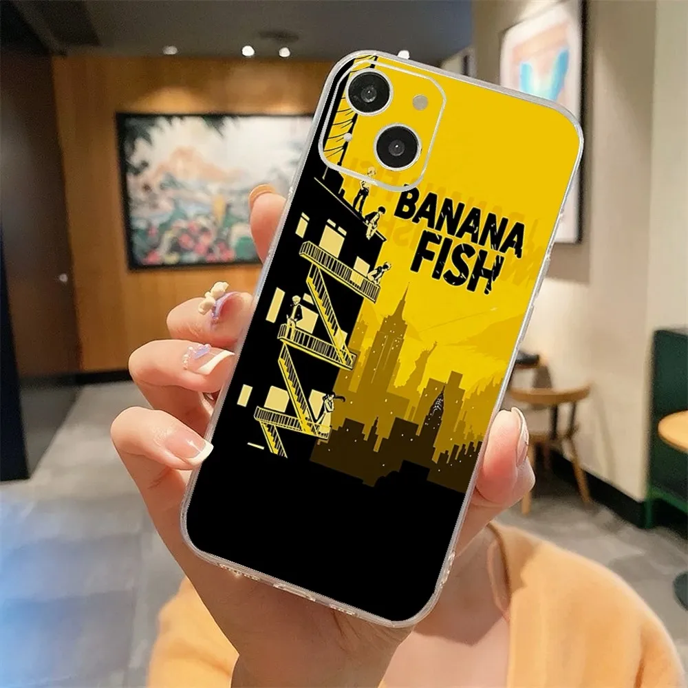 BANANA FISH Phone Case For Iphone 16 15 11 13 14 Pro Max 7 8 Plus X Xr Xs Max Se2020 12mini Transparent Cover