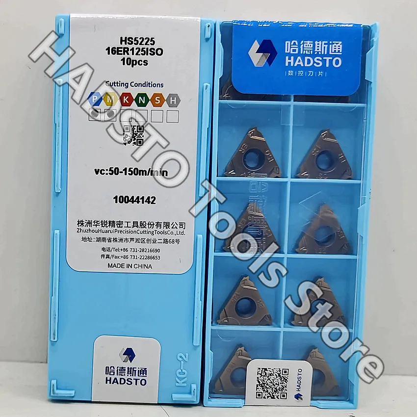 16ER125ISO HS5225 16ER 125ISO HS5225 16ER 125ISO HADSTO carbide inserts Thread inserts For Stainless steel 10pcs/box