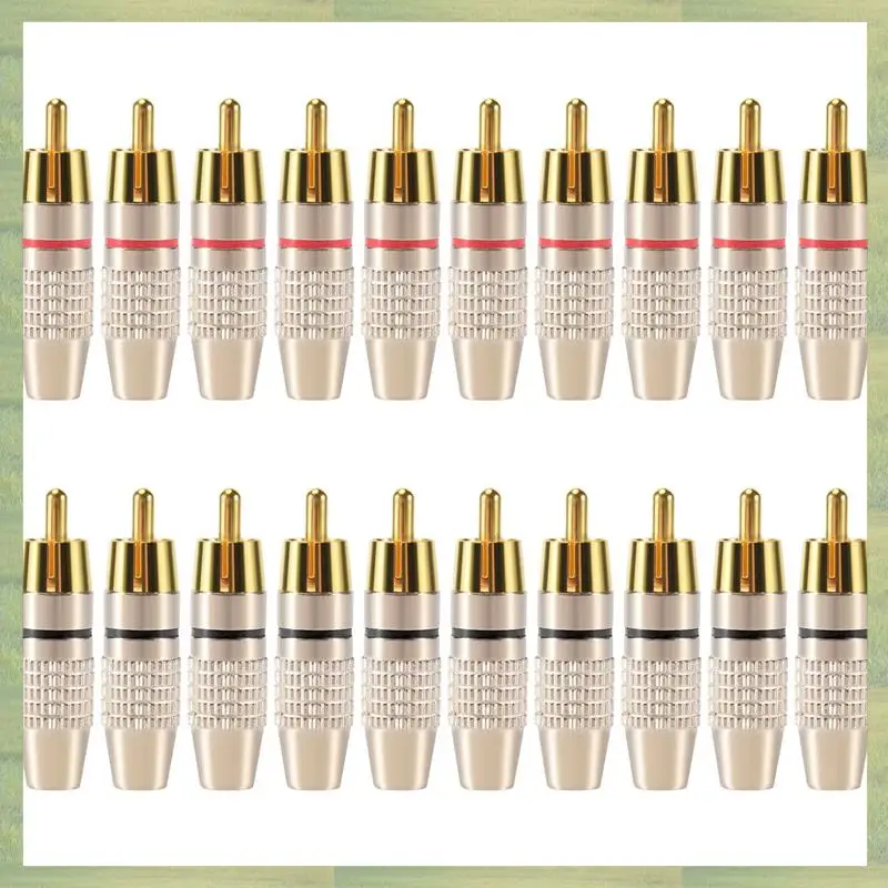 N15R-20 piezas conector de Cable de bloqueo de Audio y vídeo RCA chapado en oro