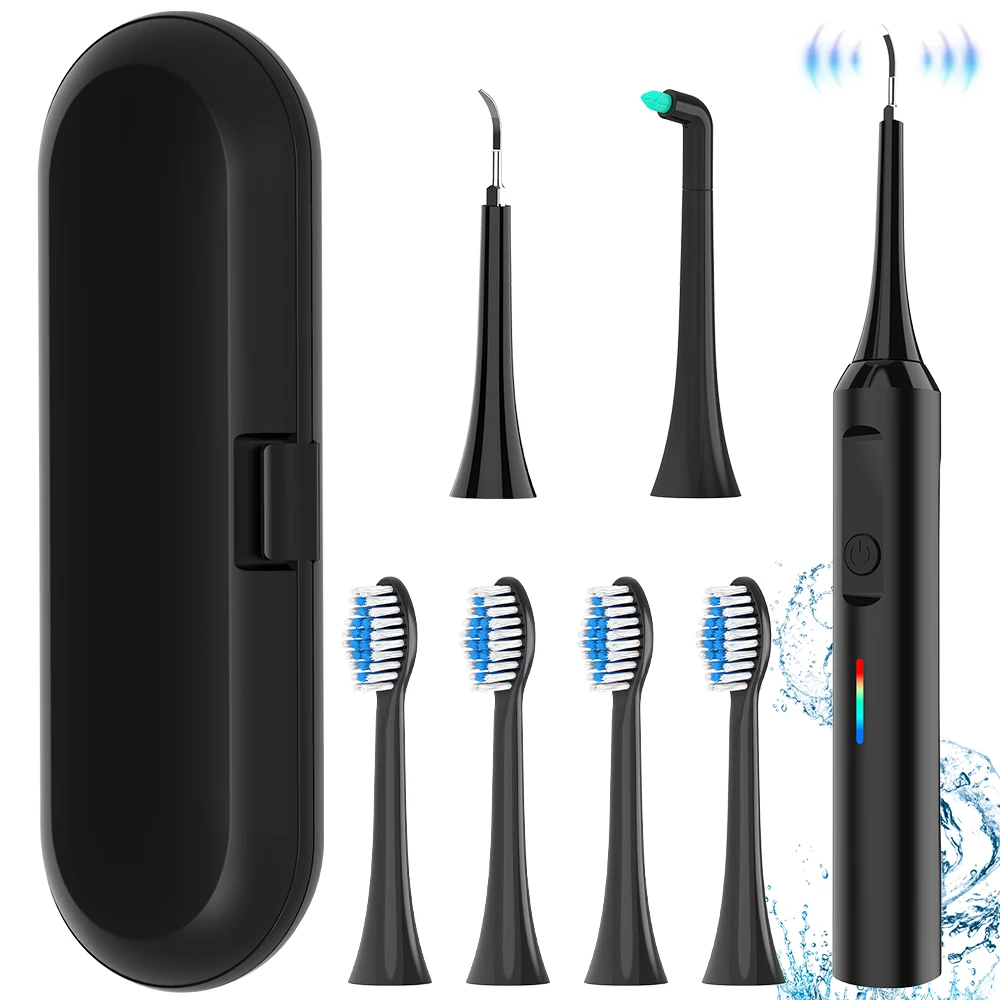 

Rechargeable Electric Tartar Remover & Electric Toothbrush Set - 6 Heads & 3 Modes, Compatible with Philips Sonicare Brush Head